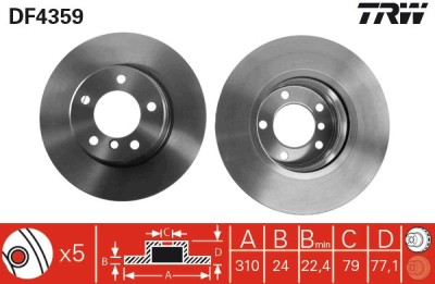 TRW DF4359 Disc frana foto