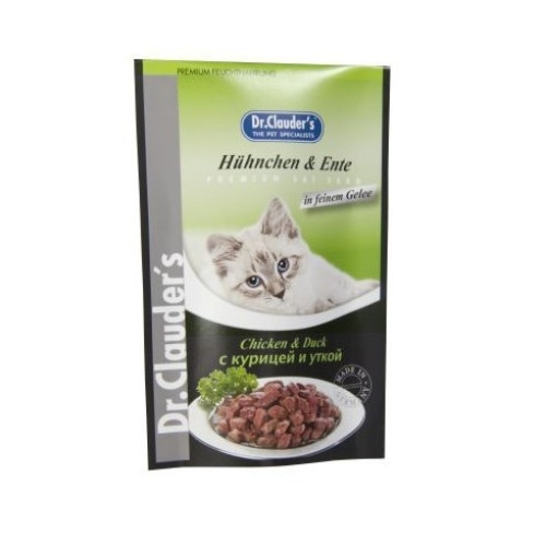 Hrana Umeda pentru Pisici Plic Dr. Clauder&#039;s cu Pui si Rata, 100 g