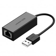 Adaptor De Rețea Extern Ugreen RJ45 - USB 2.0 100 Mbps Ethernet Negru (CR110 20254)