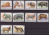 70-BURUNDI 1982-ANIMALE-Lot STAMPILAT de 10 timbre din seria completa de 13