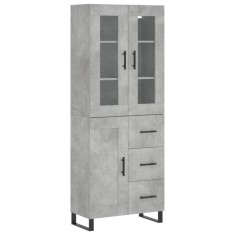 Dulap inalt, gri beton, 69,5x34x180, lemn compozit