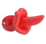 Stimulator Obelia, 10 Moduri Vibratii, 10 Moduri Rotatii, TPE Moale, USB, Rosu, 13.8 cm