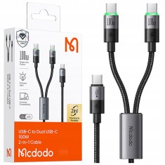 Mcdodo Usb-C 2In1 Cablu De &Icirc;ncărcare Rapidă Pentru Iphone Macbook Led 100W 2M