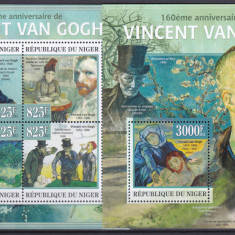 DB1 Pictura Post - Impresionism Van Gogh Niger MS + SS MNH