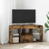 vidaXL Șifonier LED pentru TV colțar Stejar fumuriu 105 x 40 x 50 cm 889800