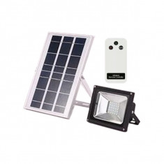 Proiector LED 10W cu Panou Solar si Telecomanda Alb Rece foto