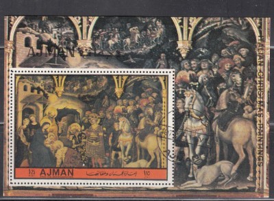 A10 JC 68 - Colita foarte veche - Ajman - pictura religioasa foto