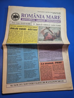 ziarul romania mare 9 martie 2001 - redactor sef corneliu vadim tudor foto