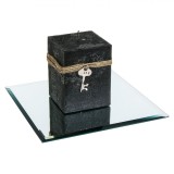 Suport pentru Lum&acirc;nări, Model Oglindă, Dimensiuni 20x20cm, Sticlă, Oem