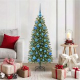 vidaXL Brad de Crăciun artificial cu 150 LED Verde 120 cm PE și PVC 3397335