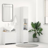 vidaXL Dulap de baie, alb extralucios, 30x30x183,5 cm, lemn prelucrat