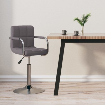 vidaXL Scaun de bar, gri taupe, material textil foto