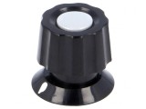 Buton rotativ negru cu indicator ABS 6mm