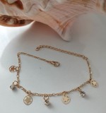 Bratara Picior Stelute Aur Galben 18k &amp; Cristale | Bratara de glezna suflata aur Fashion