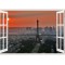 Sticker decorativ, Fereastra 3D, Turnul eiffel, 85 cm, 565STK
