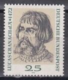 Germania 1972 - 500 de ani de la nașterea lui Lucas Cranach, pictor, MNH, Nestampilat