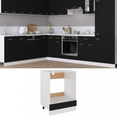 vidaXL Dulap pentru cuptor, negru, 60 x 46 x 81,5 cm, PAL foto
