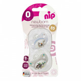 Set 2 suzete Newborn cu tetina din silicon moale, forma anatomica, tetina ortodontica, cu inel, pentru nou-nascuti (0-2 luni), nip 31304 Children Safe