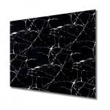 Set 5 Panouri Decorative Autoadezive PVC Marmura Neagra 60x60cm, 2.5mm, Impermeabile, Usor de Montat