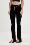 HUGO pantaloni culoarea negru, evazați, high waist, 50546250