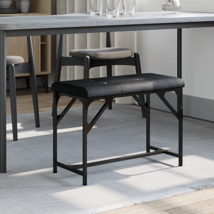 vidaXL Bancă de bucătărie, negru, 62x32x45 cm, oțel și textil 835217