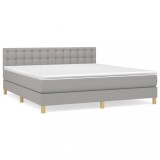 Cumpara ieftin Pat continental, gri deschis, 180x200 cm, material textil