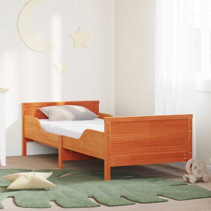 vidaXL Cadru de pat Maro ceruit 80 x 200 cm Lemn masiv de pin 3385945