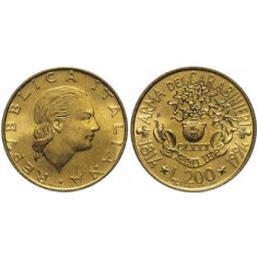 Italia 1994 - 200 lire, circulata - comemorativ