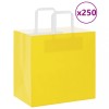 Pungi H&acirc;rtie VidaXL Galbene 26x17x25cm, 250 buc, M&acirc;nere Albe, Kraft 100gsm, Sacose Cadouri, Cumparaturi, Rezistente 7kg