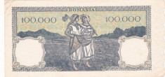 ROMANIA 100000 LEI OCTOMVRIE OCTOMBRIE 1946 XF foto