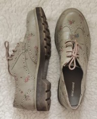 PANTOFI DAMA PIELE NATURALA GRI TRANDAFIRI GRACELAND