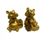 Statueta Feng Shui Tigru auriu cu Monede 5 cm 2/SET, model TT28