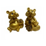 Statueta Feng Shui Tigru auriu cu Monede 5 cm 2/SET, model TT28