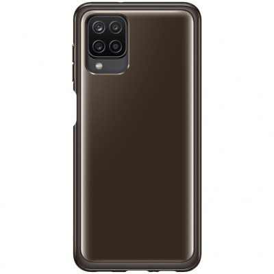 Husa TPU Samsung Galaxy A12 A125, Clear Cover, Neagra EF-QA125TBEGEU foto
