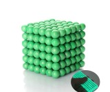 Cumpara ieftin Joc cu bile magnetice NeoCube, verde fluorescent, cub 3.2 x 3.2 x 3.2 cm, 216 bile magnetice din neodim 5 mm, set antistres cu cutie metalica si ferea