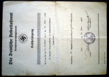 O.177 CERTIFICAT WWII GERMANIA AUSTRIA DEUTSCHE ARBEITSFRONT BESCHEINIGUNG 1943