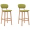 vidaXL Scaune de bar, 2 buc., verde, material textil 289372