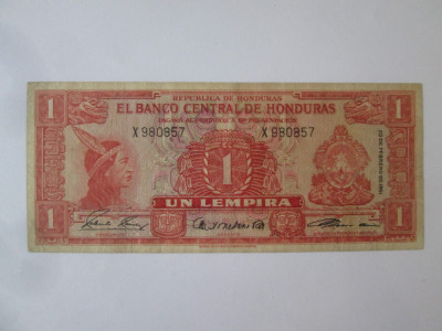 Rară! Honduras 1 Lempira 1961 foto