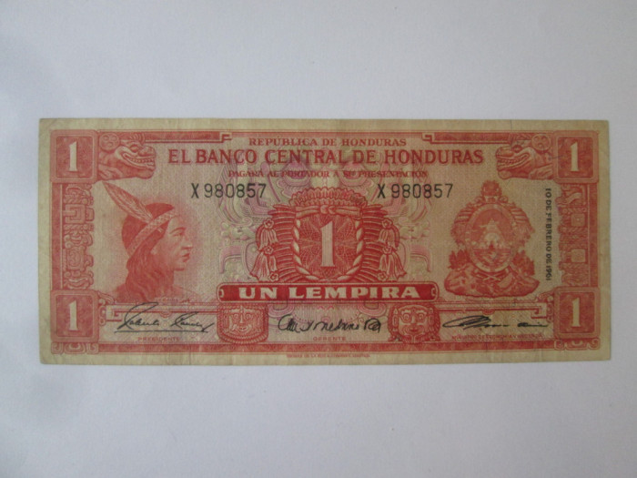 Rară! Honduras 1 Lempira 1961