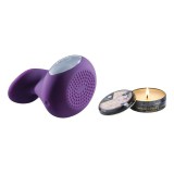 Kit MINDS OF LOVE Sweetie Massage Set, Aparat de masaj cu 10 funcții de vibrație + Lum&acirc;nare de masaj Shunga + Geantă de satin