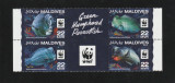 Maldives 2016-WWF,Fauna,Pesti,Papagal verde,serie 4 val. ,MNH,Mi.6200-6203, Nestampilat