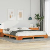 VidaXL Cadru de pat de podea Maro 180 x 210 cm Lemn masiv de pin