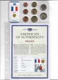 FRANTA - Set Complet Monede - UNC Sigilate, cu Certificat, Europa, Cupru-Nichel