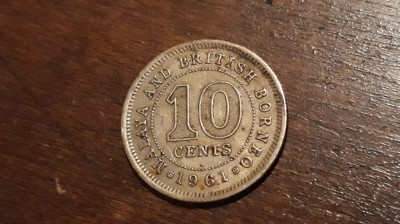Malaya and British Borneo - 10 cents 1961. foto