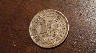 Malaya and British Borneo - 10 cents 1961. foto