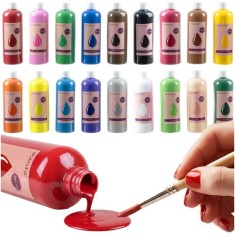 Set 18 vopsele pentru postere, 500 ml/vopsea, pe baza de apa, finisaj mat