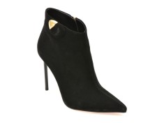 Botine elegante EPICA PREMIUM negre, 25139S, din piele intoarsa