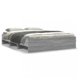 VidaXL Cadru de pat, gri sonoma, 150x200 cm, lemn prelucrat 3295651