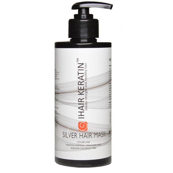 Masca coloranta gri, argintiu Ihair Keratin 300ml