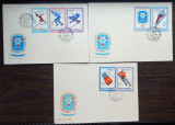 3 FDC ROMANIA - JOCURILE OLIMPICE DE IARNA GRENOBLE 1968 - 28.09.1967, Romania de la 1950, Sport